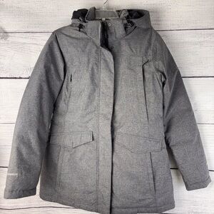 Eddie Bauer Down Weatheredge Gray Stadium Parka Cold Weather Jacket Size Medium